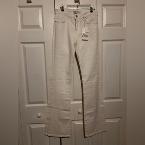 Zara Women's Flare White Jeans